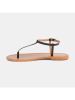 CALANK Leren teensandalen zwart