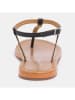 CALANK Leren teensandalen zwart