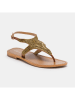 CALANK Leder-Zehensandalen in Hellbraun