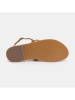 CALANK Leder-Zehensandalen in Hellbraun