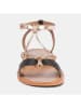 CALANK Leder-Sandalen in Schwarz/ Gold