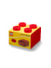 LEGO Pojemnik "Brick 4" w kolorze czerwonym z szufladami - 15,8 x 15,8 x 11,3 cm