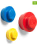 LEGO 3-delige set: wandhaken "Iconic" geel/blauw/rood