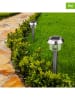 lumisky 8er-Set: LED-Solar-Gartenstecker "Alesia" in Silber - (H)39 cm