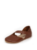 Comfortfusse Leder-Ballerinas in Hellbraun