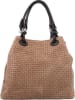 Florence Bags Leder-Henkeltasche "Free" in Taupe - (B)31 x (H)29 x (T)32 cm