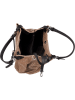 Florence Bags Leder-Henkeltasche "Free" in Taupe - (B)31 x (H)29 x (T)32 cm