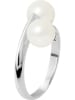 Pearl Addict Srebrny pierścionek "Toi & Moi" z perłami