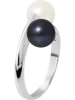 Pearline Zilveren ring "Toi & moi" met parels