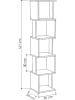 Scandinavia Concept Boekenkast "Piri" wit/lichtbruin - (B)35 x (H)161 x (D)30 cm