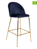 House Nordic 2er-Set: Barhocker in Dunkelblau/ Gold - (B)60 x (H)108 x (T)55 cm