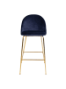 House Nordic 2-delige set: barkrukken donkerblauw/goudkleurig - (B)60 x (H)108 x (D)55 cm