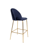 House Nordic 2-delige set: barkrukken donkerblauw/goudkleurig - (B)60 x (H)108 x (D)55 cm