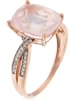 DIAMOND & CO Złoty pierścionek "Pink Power" z diamentami i różowym kwarcem