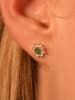 OR ÉCLAT Gold-Ohrstecker "Marguerite Emeraude" mit Edelsteinen