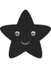 roommate Wandhaak "Star" zwart - (B)9,3 x (H)9,3 cm