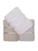 Colourful Cotton 3-delige set: handdoeken "Dolce" wit/lichtblauw/lichtbruin
