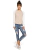 Be Wear Longsleeve in Beige/ Weiß