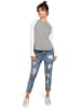 Be Wear Longsleeve in Grau/ Weiß