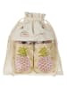 Lait et Miel Leder-Krabbelschuhe "Ananas" in Rosa