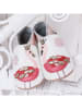 Lait et Miel Leren kruipschoenen "Flamingo's" wit/lichtroze