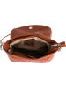 Mia Tomazzi Leder-Umhängetasche "Pontida" in Hellbraun - (B)28 x (H)20 x (T)8 cm