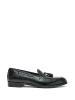 British Passport Leder-Mokassins in Schwarz
