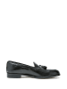 British Passport Leder-Mokassins in Schwarz