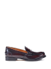 British Passport Leren mocassins donkerrood