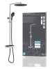 Schütte Überkopfbrauseset mit Thermostat-Armatur ''Grande Vita'' in Silber/ Schwarz