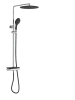 Schütte Überkopfbrauseset mit Thermostat-Armatur ''Grande Vita'' in Silber/ Schwarz