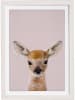 Folkifreckles Gerahmter Kunstdruck "Rose Baby Deer" - (B)30 x (H)40 cm