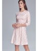 Nife Kleid in Creme/ Bordeaux