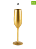Trendy Kitchen by EXCÉLSA 6er-Set: Sektgläser "Platinum" in Gold - 210 ml