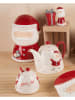 Trendy Kitchen by EXCÉLSA Zuckerdose "Country Style" in Weiß/ Rot - (H)10,2 x Ø 9 cm