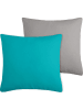 STOF France Kussen "Duo" turquoise/grijs - (L)50 x (B)50 cm