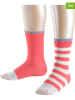 ESPRIT 2er-Set: Socken in Hellrot/ Weiß