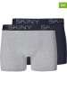 Skiny 2er-Set: Boxershorts in Dunkelblau/ Grau