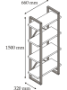 Scandinavia Concept Boekenkast "Alaro" walnootkleurig/zwart - (B)66 x (H)150 x (D)32 cm