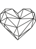 ABERTO DESIGN Wandobject "Heart" zwart - (B)47 x (H)40 cm