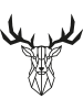 ABERTO DESIGN Dekoracja ścienna "Deer" - 51 x 51 cm