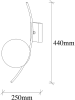 Opviq Wandlamp "Hilal" wit/zwart - (B)15 x (H)44 cm