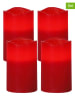 STAR Trading 4-delige set: ledkaarsen "May" rood - (H)12,5 cm