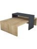 HanahHome Couchtisch "Glow" in Natur/ Anthrazit - (B)80 x (H)31,8 x (T)50 cm