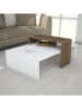 HanahHome Couchtisch "Glow" in Walnuss/ Weiß - (B)80 x (H)31,8 x (T)50 cm