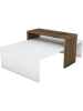 HanahHome Couchtisch "Glow" in Walnuss/ Weiß - (B)80 x (H)31,8 x (T)50 cm