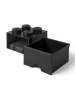 LEGO Pojemnik "Brick 4" w kolorze czarnym z szufladami - 15,8 x 11,3 x 15,8 cm