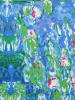 Made in Silk Zijden sjaal blauw/groen - (L)90 x (B)90 cm