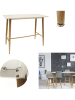 THE HOME DECO FACTORY Bartafel wit/naturel - (B)115 x (H)102 x (D)60 cm
