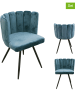 Rétro Chic 2er-Set: Sessel "Ariel" in Blau - (B)52,5 x (H)79,7 x (T)50,5 cm